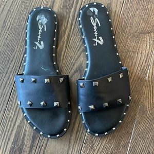 Seven flats.  Worn once